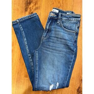 KanCan Raven Ultra High Rise Slim Straight Jeans 3 / 25 Cuffed KC9241M Dark Wash